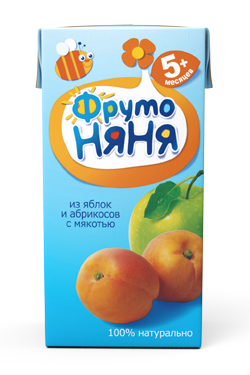 ФрутоНяня сок Яблоко-абрикос с мякотью с 5 месяцев, 200 мл