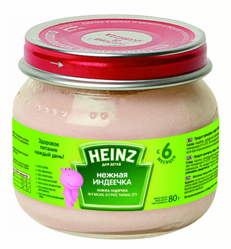 Хайнц Heinz пюре нежная индеечка,с 6 мес. 80гр.