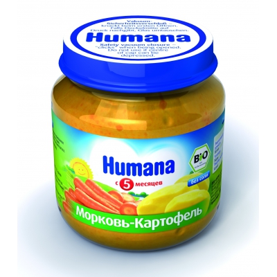 Хумана (Humana) пюре "Морковь-Картофель" с 5 мес. 125гр.