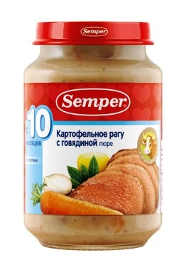 Семпер пюре Картофельное рагу с говядиной с 10 мес. 190 гр