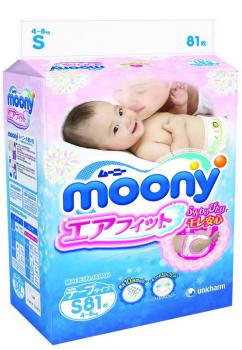 Подгузники Moony (Муни) 4-8 кг. 81 шт. (S) Япония