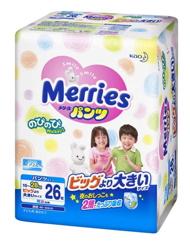 Трусики Merries (Мериес)  15-28 кг. 26 шт.ночные (XXL) Япония
