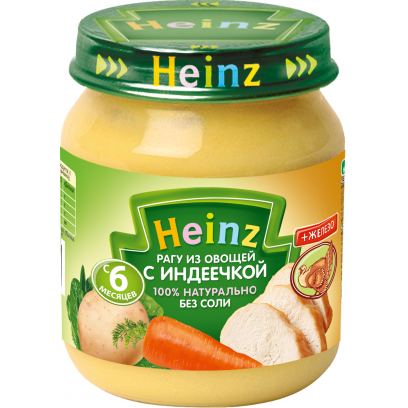 Хайнц Heinz пюре Рагу из овощей с индеечкой с 6 мес. 120 гр.