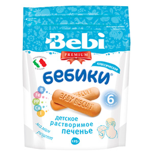 Печенье Bebi Premium "Бебики" классическое с 6 мес. 125 гр.