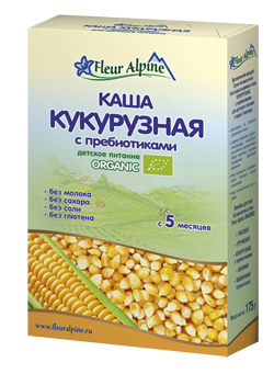 Флер Альпин Органик (Fleur Alpine Organic) каша Кукурузная с пребиотиками  с 5 мес. 175 гр. б/мол.