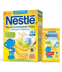 Нестле (Nestle) Каша Мультизлаковая с яблоком и бананом (с 6 мес.)