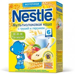 Нестле (Nestle) Каша Мультизлаковая с грушей и персиком (с 6 мес.)