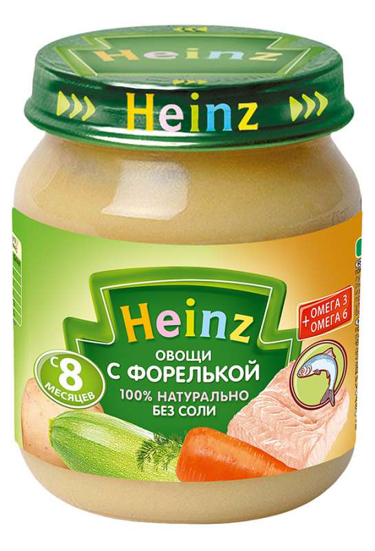 Хайнц Heinz пюре Овощи с форелькой с 8 мес. 120 гр.