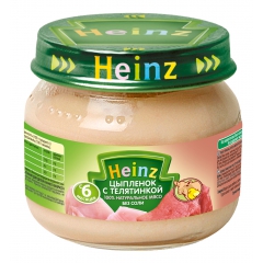 Хайнц Heinz пюре  Цыпленок с телятинкой с 6 мес. 80 гр.
