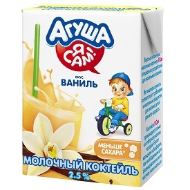 Агуша Коктейль молочный "Я Сам" Ваниль 200 мл с 3 лет.