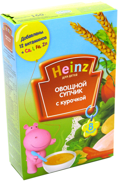 Heinz Хайнц Супчик овощной с курочкой с 8 мес.160 г