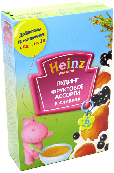 Heinz Хайнц Пудинг фруктовое ассорти, сливки с 6 мес. 200 г