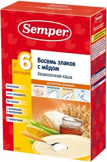 Semper Семпер Каша 8 Злаков с медом с 6 мес. 200 г. б/мол