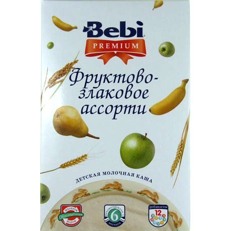 Bebi Беби Premium Каша злаковое ассорти с фруктами с 6 мес. 250 гр. мол.