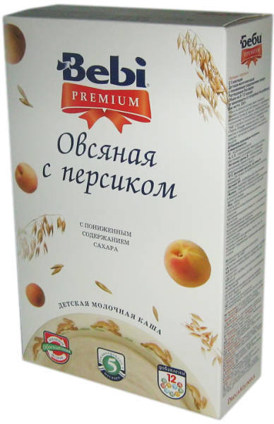 Bebi Беби Premium Каша овсяная с персиком с 4 мес. 250 гр. мол.