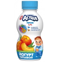 Агуша Йогурт питьевой Персик 2.7% с 8 месяцев 200 гр.